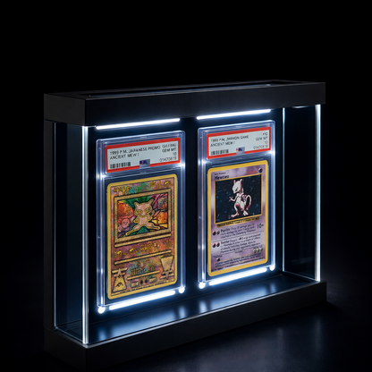 QuirkShelv™ Aluminum 2-Card Display Case for Graded Cards