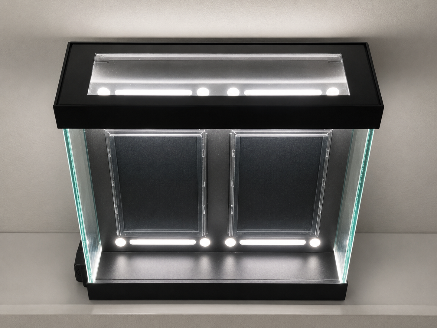QuirkShelv™ Aluminum 2-Card Display Case for Graded Cards